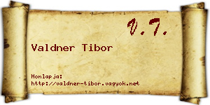 Valdner Tibor névjegykártya